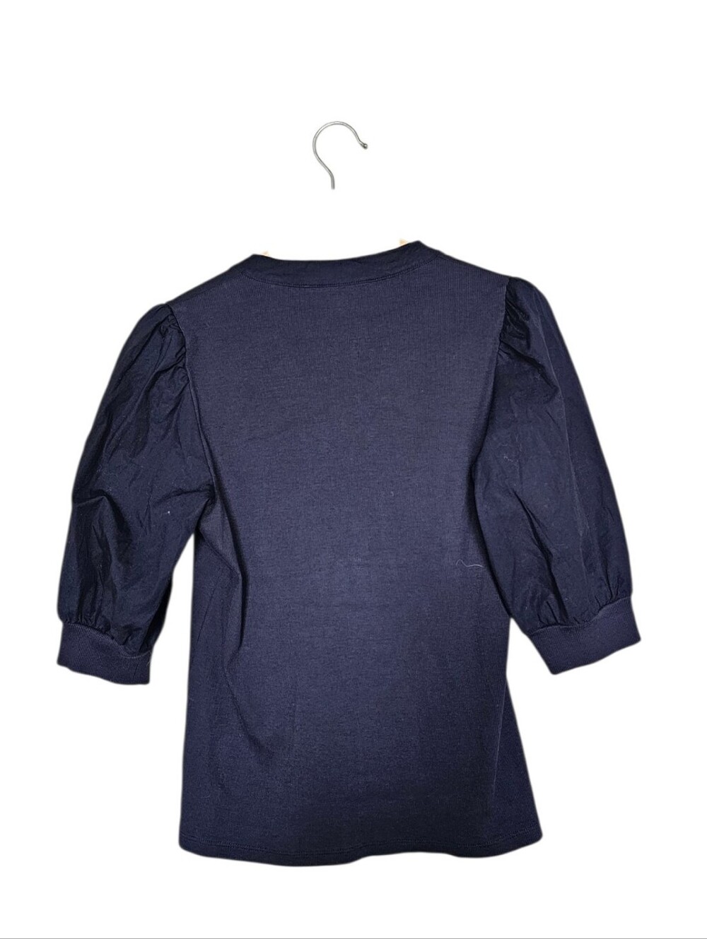 Veronica Beard Navy Blue Coralee Ribbed Crewneck Top Size Small - Picture 6 of 7